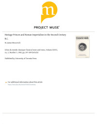 M. James Moscovich — Hostage Princes and Roman Imperialism in the Second Century B.C.