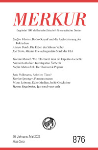 Christian Demand;Ekkehard Knrer; — MERKUR Gegrndet 1947 als Deutsche Zeitschrift fr europisches Denken - 2022 - 05