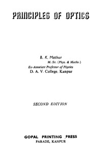 Mathur, B. K. — Principles Of Optics Ed. 2nd