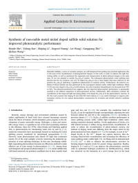 Houde She & Yidong Sun & Shiping Li & Jingwei Huang & Lei Wang & Gangqiang Zhu & Qizhao Wang — Synthesis of non-noble metal nickel doped sulfide solid solution for improved photocatalytic performance