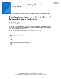 Nathaniel Ming Curran — English, gatekeeping, and Mandarin: the future of language learning in South Korea
