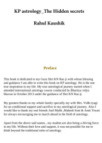 Rahul Kaushik — KP astrology The Hidden secrets