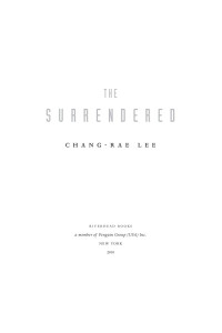 Chang-Rae Lee — The Surrendered