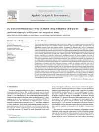 Deboshree Mukherjee & Bolla Govinda Rao & Benjaram M. Reddy — CO and soot oxidation activity of doped ceria: Influence of dopants