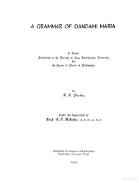 K.N. Pandey — A Grammar of Dandami Maria (A Thesis)