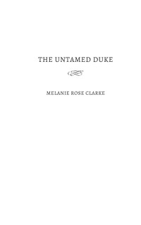 Melanie Rose Clarke — The Untamed Duke