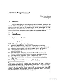 Sharma — Byangsi Grammar, A Sketch of