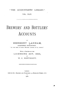 Herbert Lanham, W. C. Northcott — Brewers' and bottlers' accounts