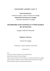 Natalia Cáceres Arandia — Grammaire fonctionnelle-typologique du ye'kwana