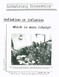 Martin A. Armstrong — Deflation or Inflation; Which is More Likely?