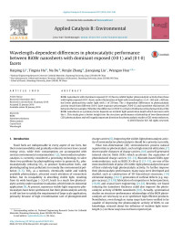 Haiping Li & Tingxia Hu & Na Du & Renjie Zhang & Jianqiang Liu & Wanguo Hou — Wavelength-dependent differences in photocatalytic performance between BiOBr nanosheets with dominant exposed (001) and (010) facets