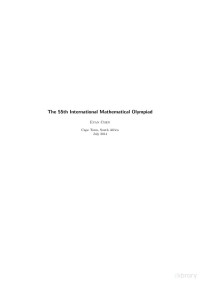 Evan Chen — The 55th Mathematical Olympiad (South Africa)