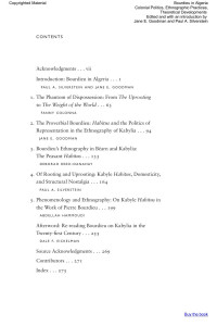 Edited & with an introduction by Jane E. Goodman & Paul A. Silverstein — Bourdieu in Algeria: Colonial Politics, Ethnographic Practices, Theoretical Developments