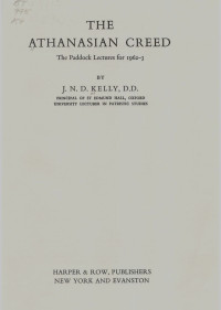 John Norman Davidson (J.N.D) Kelly — The Athanasian Creed