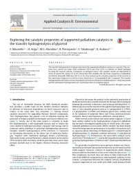 F. Mauriello & H. Ariga & M.G. Musolino & R. Pietropaolo & S. Takakusagi & K. Asakura — Exploring the catalytic properties of supported palladium catalysts in the transfer hydrogenolysis of glycerol