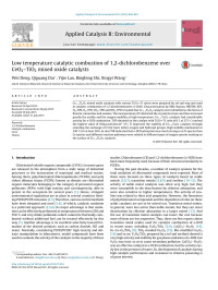 Wei Deng & Qiguang Dai & Yijie Lao & Bingbing Shi & Xingyi Wang — Low temperature catalytic combustion of 1,2-dichlorobenzene over CeO2–TiO2 mixed oxide catalysts