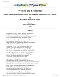 Charlotte Perkins Gilman — Women and Economics: A Study of the Economic Relation Between Men and Women as a Factor in Social Evolution