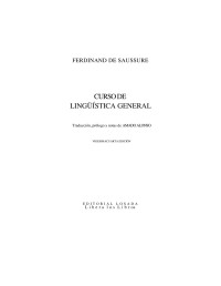 Ferdinand de Saussure — Curso de lingüistica general