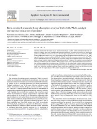 Konstantinos Alexopoulos; Mettu Anilkumar; Marie-FranÃ§oise Reyniers; Hilde Poelman; Sylvain Cristol; Veerle Balcaen; Philippe M. Heynderickx; Dirk Poelman; Guy B. Marin — Time-resolved operando X-ray absorption study of CuOâ€“CeO2/Al2O3 catalyst during total oxidation of propane