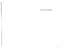 David Harvey — The Limits of Capital