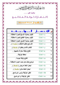 أحمد شالي سالم شهاب الدين — إختصارات لوحة المفاتيح