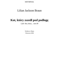 Ata — Kot, ktory zszedl pod podloge - Lilian Jackson Braun