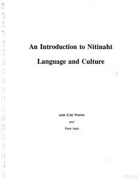 Thomas & Hess — Nitinaht Language and Culture, An Introduction to