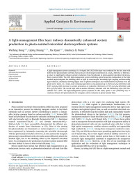 Weifeng Kong — A light-management film layer induces dramatically enhanced acetate production in photo-assisted microbial electrosynthesis systems