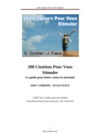 Cordier — 200 Citations Pour Vous Stimuler