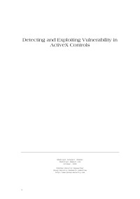 Snake — Microsoft Word - Detecting and Exploiting Vulnerability in ActiveX Controls.doc