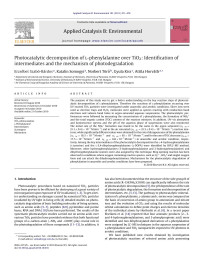 ErzsÃ©bet SzabÃ³-BÃ¡rdos — Photocatalytic decomposition of l-phenylalanine over TiO2: Identification of intermediates and the mechanism of photodegradation