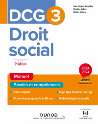 Jean-François Bocquillon & Christine Alglave & Martine Mariage — DCG 3 - Droit social - Manuel 2023-2024