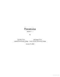 -- — Precalculus, Preliminary 4th Edition