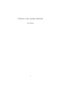 Lise Morin — Cultivez votre jardin intérieur