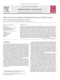 Casey E. Hetrick; Florian Patcas, Michael D. Amiridis — Effect of water on the oxidation of dichlorobenzene over V2O5/TiO2 catalysts