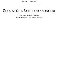 Agatha Christie — Z³o, które ¿yje pod s³oñcem