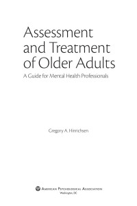 Hinrichsen, Gregory A.; — Assessment and Treatment of Older Adults