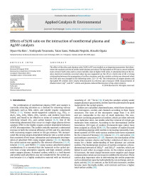 Hyun-Ha Kim & Yoshiyuki Teramoto & Taizo Sano & Nobuaki Negishi & Atsushi Ogata — Effects of Si/Al ratio on the interaction of nonthermal plasma and Ag/HY catalysts