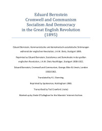 Eduard Bernstein — Cromwell and Communism Socialism And Democracy in the Great English Revolution