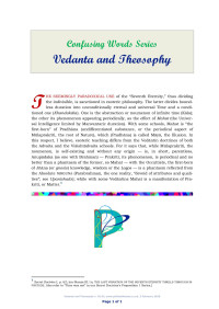 Helena Petrovna Blavatsky — Vedanta and Theosophy
