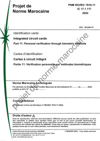 ISO — ISO/IEC 7816-11:2022; Integrated circuit cards. Part 11: Personal verification through biometric methods