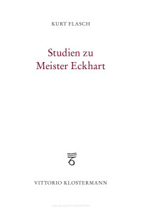 Kurt Flasch — Studien zu Meister Eckhart