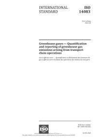 ISO — Greenhouse gases — Quantification and reporting of greenhouse gas emissions arising from transport chain operations