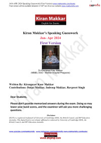 Kiran Makkar — Kiran Makkar’s Speaking Guesswork (English for Exams) Jan-Apr 2024