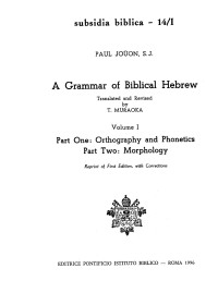 Shea — Hebrew, A Grammar of Biblical (Joüon).djvu