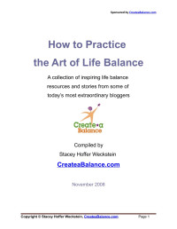 Stacey Hoffer Weckstein — How to Practice the Art of Life Balance