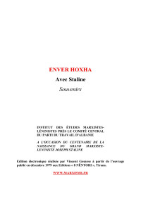 Enver Hoxha — Avec Staline (Souvenirs)