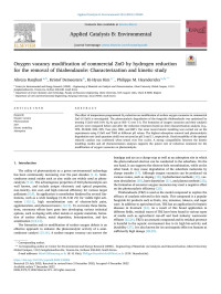 Alireza Ranjbari — Oxygen vacancy modification of commercial ZnO by hydrogen reduction for the removal of thiabendazole: Characterization and kinetic study