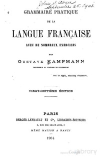 Gustave Kampmann — Grammaire pratique du française