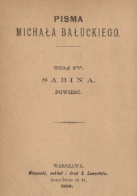 Bałucki Michał — Sabina